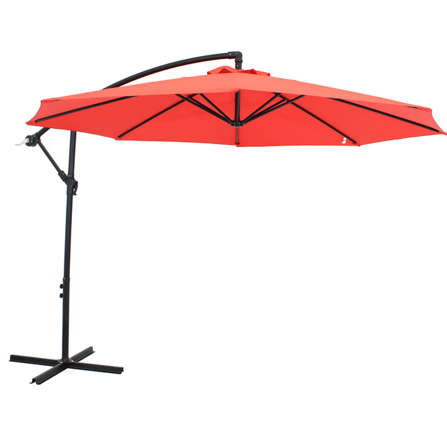 Sunnydaze Offset Outdoor Patio Umbrella with Crank, Multiple Colors Available