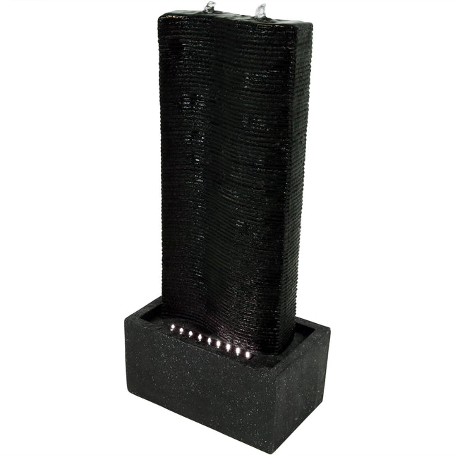 Sunnydaze Rippling Tower Outdoor Water Fountain, 31-Inch