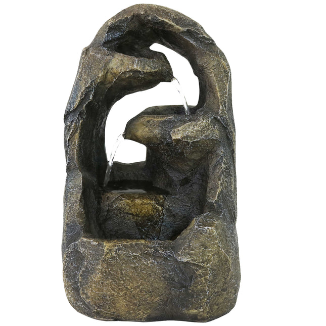 Sunnydaze Cavernous Rock Tiers Indoor Tabletop Water Fountain, 12-Inch