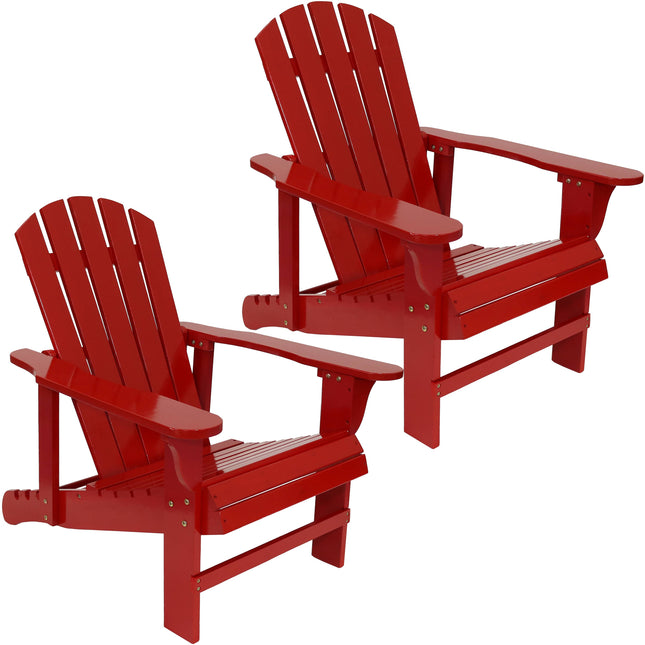 Sunnydaze Wooden Outdoor Adirondack Chair with Adjustable Backrest, 250-Pound Weight Capacity
