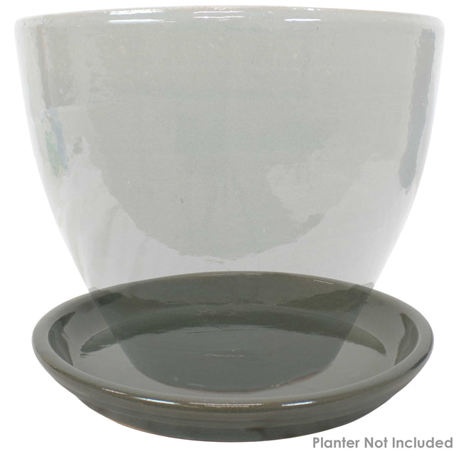 Sunnydaze Set of 4 Ceramic Planter Saucers - High-Fired Glazed UV and Frost-Resistant Finish - Outdoor/Indoor Use