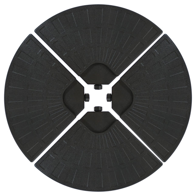 Sunnydaze Heavy-Duty Cantilever Offset Patio Umbrella Base Plate Weights with Design for Outdoor Cross Style Bases, Set of 4, Black