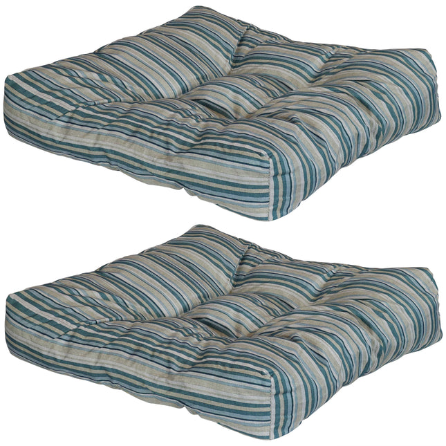 Sunnydaze Set of 2 Tufted Outdoor Seat Cushions, Multiple Options Available