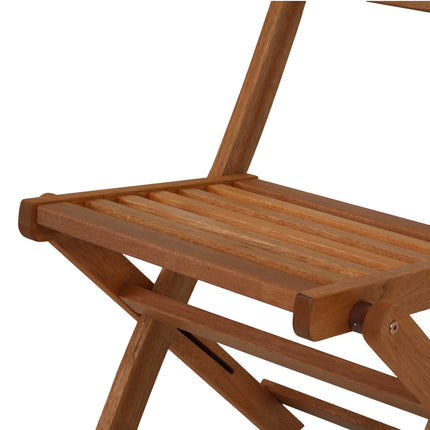 Sunnydaze Meranti Wood with Teak Oil Finish Outdoor Folding Patio Chairs, Set of 2