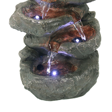 Stacked Rocks Tabletop Water Fountain w/LED Lights by Sunnydaze
