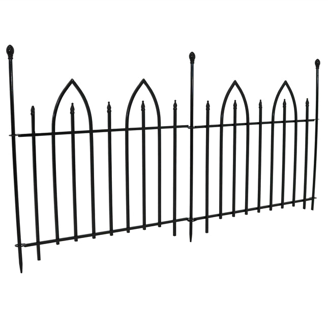 Sunnydaze 2-Piece Gothic Arch Garden Border Fence, 6 Feet Overall