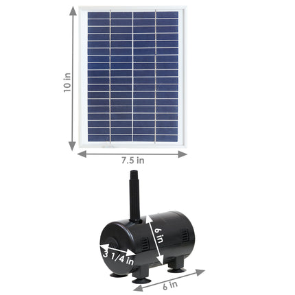 Sunnydaze Solar Pump and Solar Panel Kit With 2 Spray Heads, 132 GPH, 56-Inch Lift