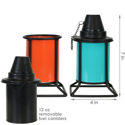 Sunnydaze Multi-Color Outdoor Tabletop Metal Torches, Set of 4