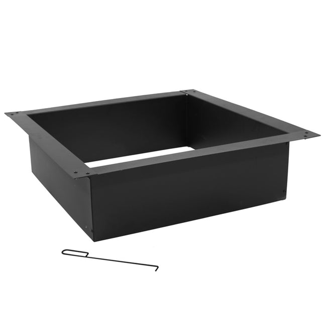 Sunnydaze Square Heavy-Duty Fire Pit Rim/Liner, DIY Fire Pit Above or In-Ground, Steel