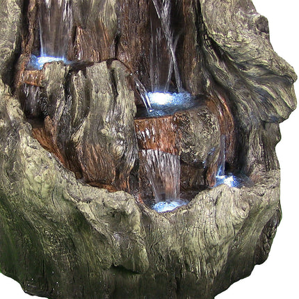 Cascading Mountain Falls Outdoor Water Fountain with LED Lights, 53 Inch Tall