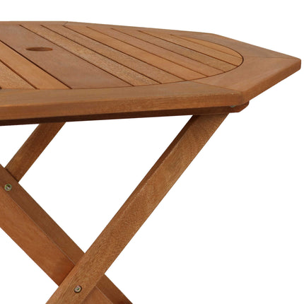 Sunnydaze Meranti Wood 5-Piece Outdoor Folding Patio Dining Set, Teak Oil Finish
