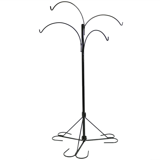 Sunnydaze 4-Arm Hanging Basket Stand with Adjustable Arms, 84 Inch Tall