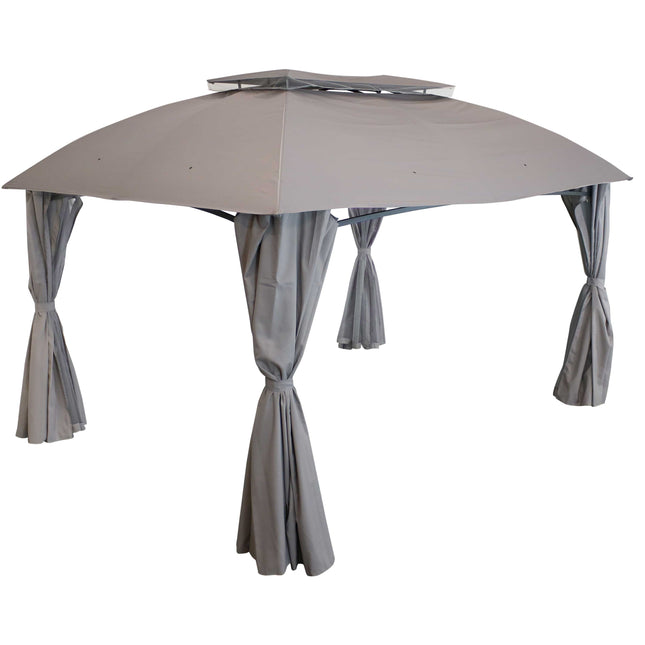 Sunnydaze 10 x 13 Foot Soft Top Patio Gazebo with Screens and Privacy Walls