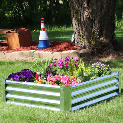 Sunnydaze Galvanized Steel Raised Garden Bed Kit