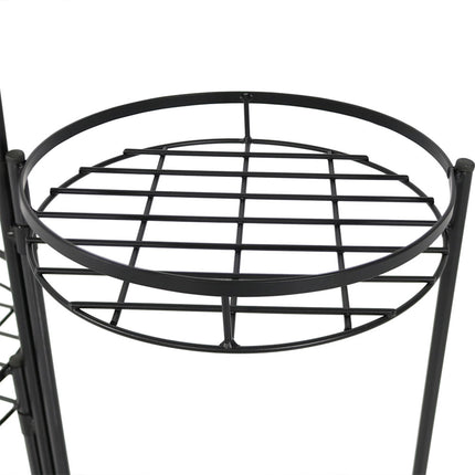 Sunnydaze Black Three-Tiered Indoor/Outdoor Planter Stand, 22 Inch Tall, Set of Two