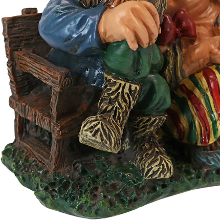 Al and Anita on Bench, 8 Inch Tall Gnome by Sunnydaze Decor