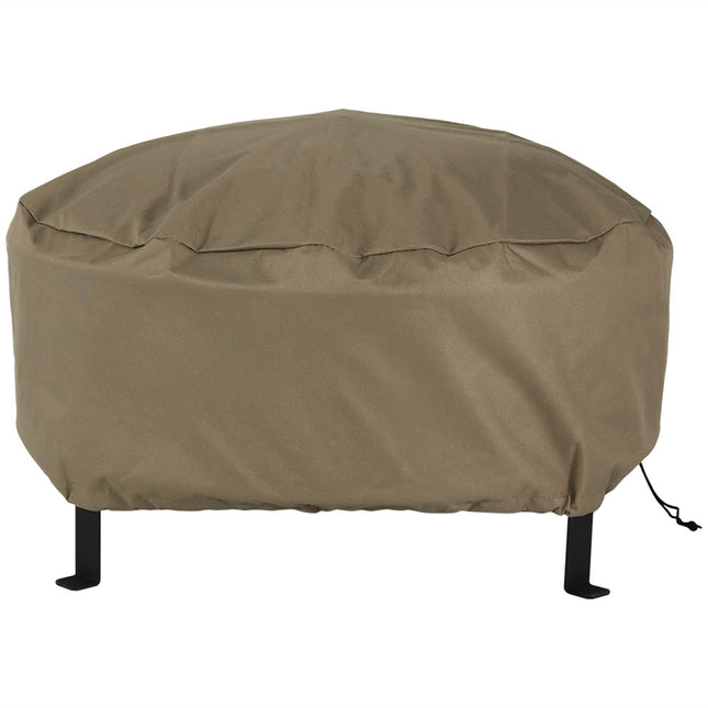 Sunnydaze Heavy-Duty Weather-Resistant Round Fire Pit Cover with Drawstring and Toggle Closure, Size and Color Options Available