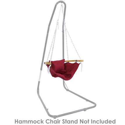 Sunnydaze Audrey Hammock Chair with Cushion and Wood Armrest, 260-Pound Weight Capacity