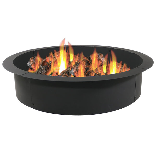 Sunnydaze Heavy Duty Fire Pit Ring/Liner, DIY Fire Pit Above or In-Ground, Steel