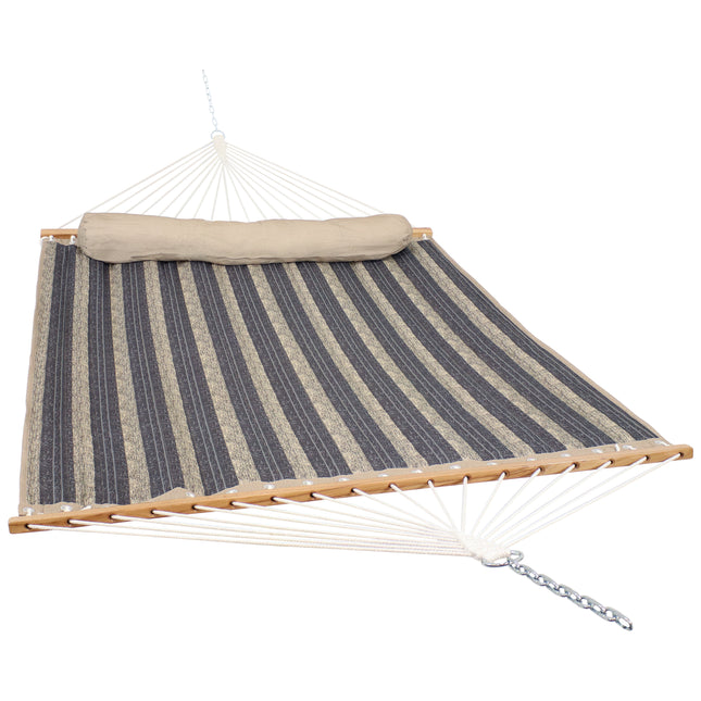 Sunnydaze 2 Person Quilted Fabric Hammock with Spreader Bars, Mountainside