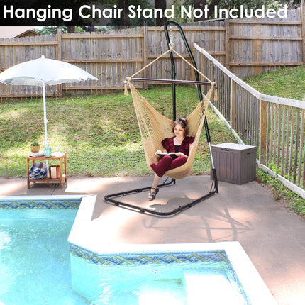 Sunnydaze Caribbean Extra Large Hammock Chair, Soft-Spun Polyester Rope, 40 Inch Wide Seat