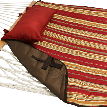 Sunnydaze Weather-Resistant Outdoor Polyester Quilted Hammock Pad and Pillow ONLY Set, Color Options Available