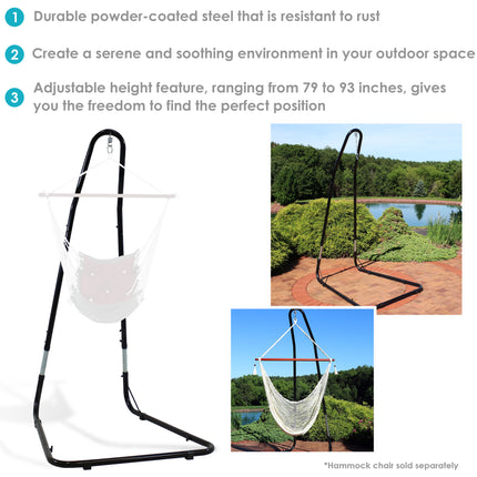 Sunnydaze Adjustable Heavy-Duty Hammock Chair Stand for Hanging Chair