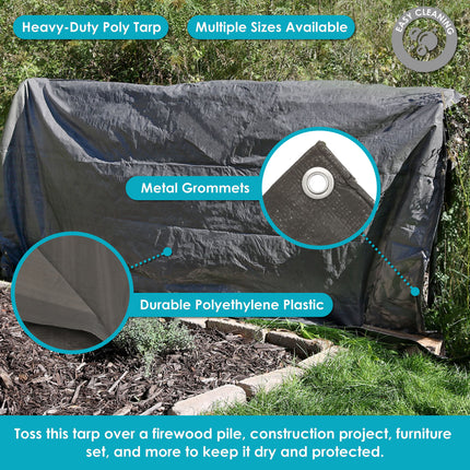 Sunnydaze Waterproof Multi-Purpose Poly Tarp, Color and Size Options Available