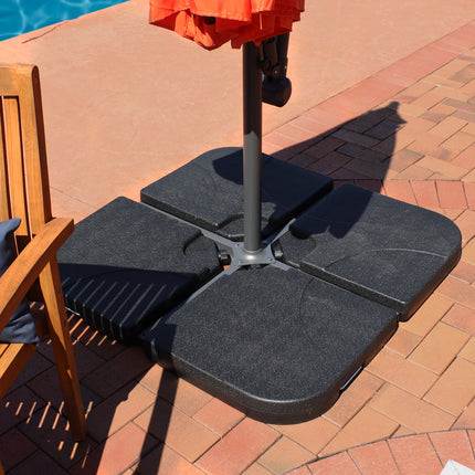 Sunnydaze Heavy-Duty Water/Sand Cantilever Umbrella Base Plates, Set of 4 Weights