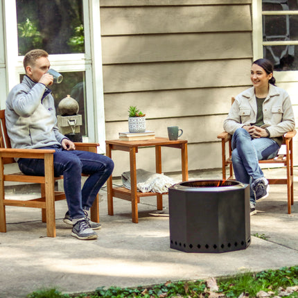 Sunnydaze Meranti Wood with Teak Oil Finish 3-Piece Outdoor Patio Conversation Set