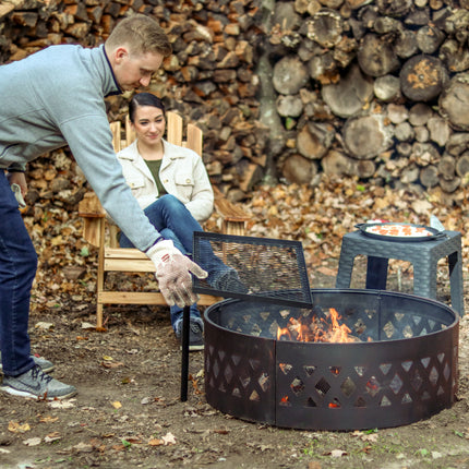 Sunnydaze Portable Heavy Duty Adjustable Campfire Cooking Swivel Grill
