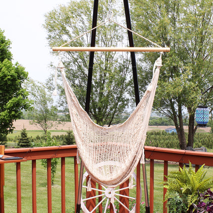 Sunnydaze Extra Large Mayan Hammock Chair, Comfortable Hanging Swing Seat Cotton/Nylon Rope, Lightweight