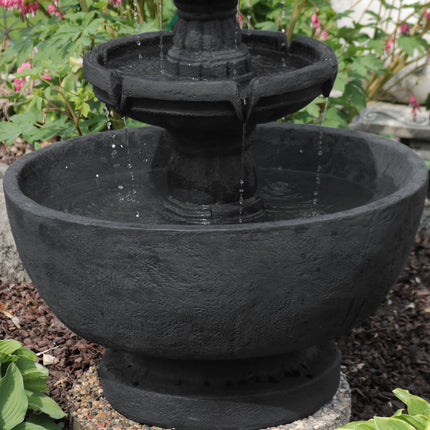 Sunnydaze Budding Fruition 3-Tier Outdoor Water Fountain, 34-Inch Tall
