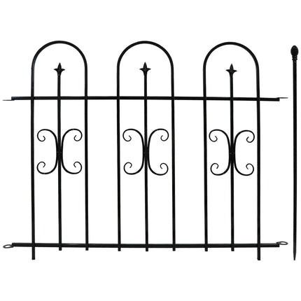 Sunnydaze 2-Piece Decorative Finial Border Fence, 8 Feet Overall
