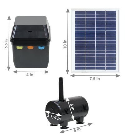 Sunnydaze Solar Pump and Solar Panel Kit With Battery Pack and LED Light, 132 GPH, 56-Inch Lift