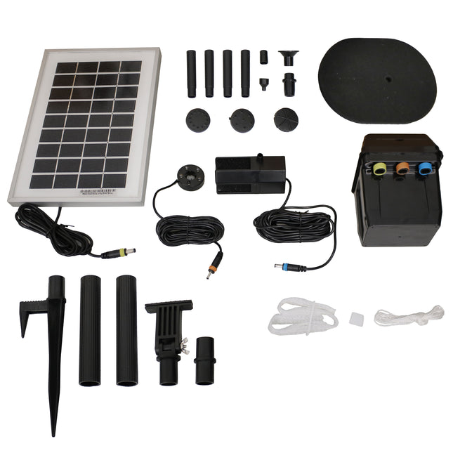 Sunnydaze Solar Pump and Solar Panel Kit With Battery Pack and LED Light, 79 GPH, 36-Inch Lift