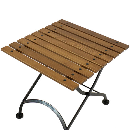 Sunnydaze European Chestnut Wood Folding Square Side Table, 20" Square