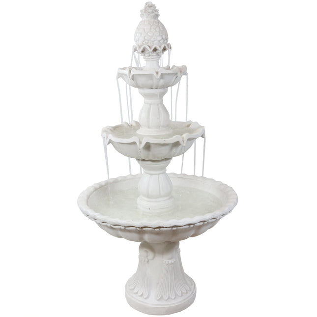 Sunnydaze Welcome 3-Tier Garden Fountain, 59 Inch Tall