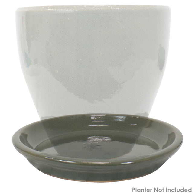 Sunnydaze Set of 2 Ceramic Planter Saucers - High-Fired Glazed UV and Frost-Resistant Finish - Outdoor/Indoor Use