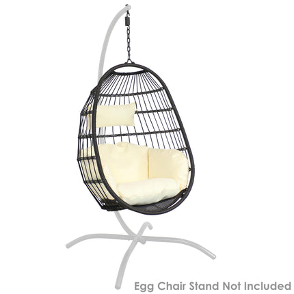 Sunnydaze Decor Penelope Hanging Egg Chair with Seat Cushions - 45-Inch