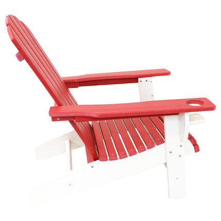 Sunnydaze All-Weather 2-Color Outdoor Adirondack Chair with Drink Holder - Multiple Colors
