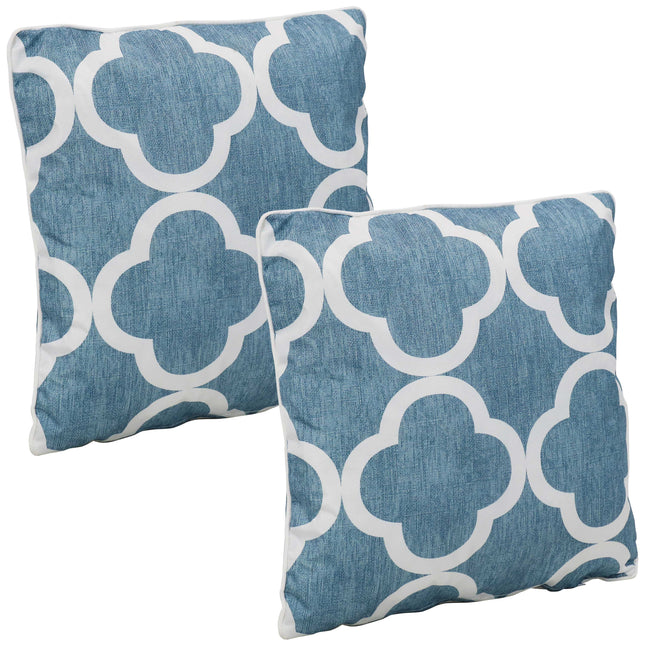 Sunnydaze Outdoor Decorative Throw Pillows, Set of 2, 16-Inch Square