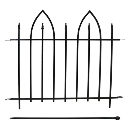 Sunnydaze 2-Piece Gothic Arch Garden Border Fence, 6 Feet Overall