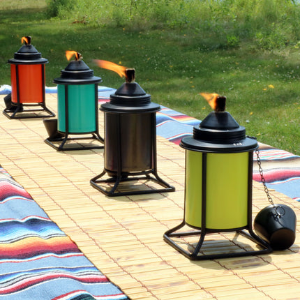 Sunnydaze Multi-Color Outdoor Tabletop Metal Torches, Set of 4