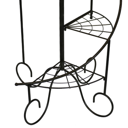 Sunnydaze 4-Tier Spiral Staircase Iron Plant Stand, Set of 2