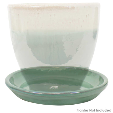 Sunnydaze Set of 4 Ceramic Planter Saucers - High-Fired Glazed UV and Frost-Resistant Finish - Outdoor/Indoor Use