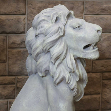 Sunnydaze Noble Beast Sitting Lion Outdoor Statue, 30-Inch