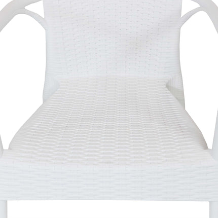 Sunnydaze Segesta Plastic Outdoor Dining Chair - Commercial Grade - Faux Wicker Design All-Weather Armchair - Indoor/Outdoor Use - Multiple Options Available