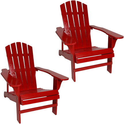 Sunnydaze Coastal Bliss Set of 2 Outdoor Wooden Adirondack Patio Chairs, Multiple Color Options Available
