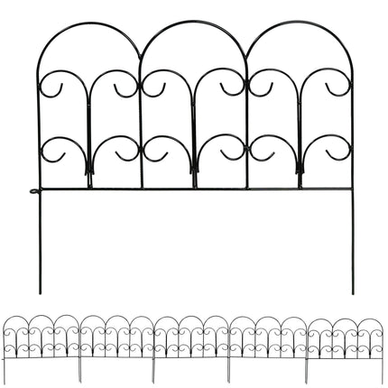 Sunnydaze 5 Piece Victorian Border Fence Set, 7.5 Overall Feet